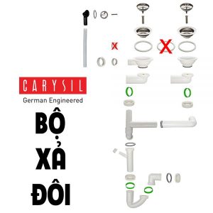 Bộ xả chậu rửa Carysil chén 2 hộc