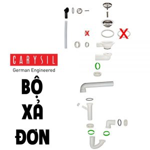 Bộ xả chậu rửa Carysil chén đơn 1 hộc
