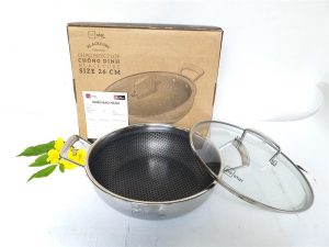 c32f58bf - Chảo 2 Quai Sâu Lòng Blackcube Fivestar Inox 3 Lớp 26cm