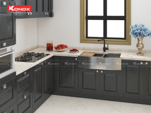 chau rua bat apron kn8750da voi rua bat felix black 1 1 800x600 1 1 - Apron sink KN8450DASiphon, thớt gỗ, roll mat KONOX