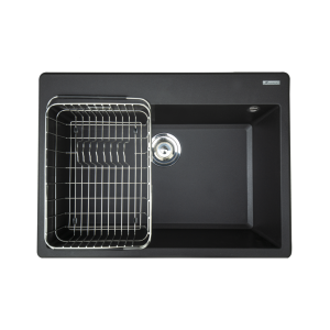 Chậu rửa bát đá Konox Granite sink Ruvita 680 Black