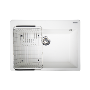Chậu rửa bát Konox Granite Sink Ruvita 680 – White Silver