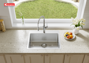 chau rua bat inox tho konox nero 600 voi rua bat rut day gusta 1 800x565 1 1 - Turkey sink Neron 600Siphon, giá úp bát inox KONOX