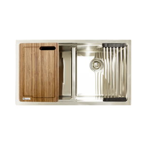 Undermount sink KN8046DUBSiphon, thớt gỗ, roll mat KONOX