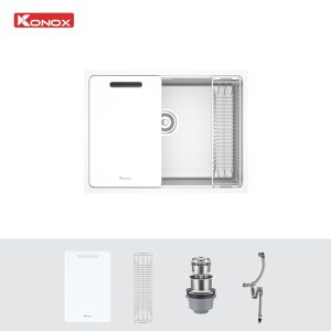 chau rua bat konox tari 6448sm 4 - Chậu rửa bát Konox Tari 6448SM