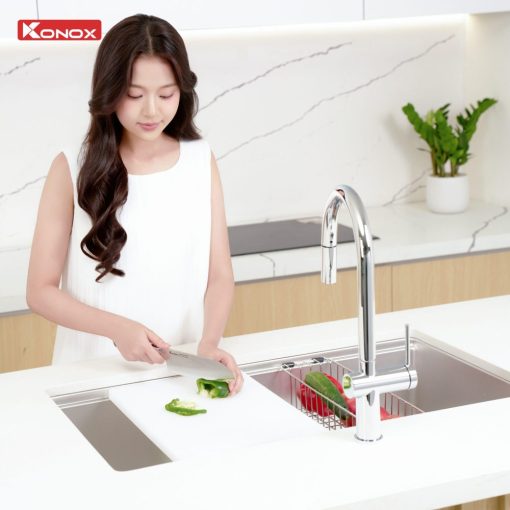 chau rua bat konox tari 8748sm 2 - Chậu rửa bát Konox Tari 8748SM