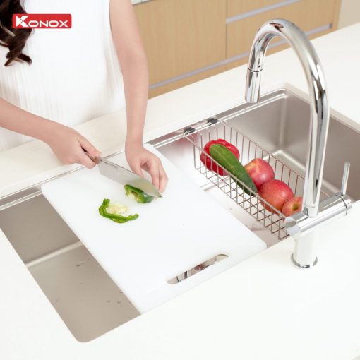 chau rua bat konox tari 8748sm 3 - Chậu rửa bát Konox Tari 8748SM