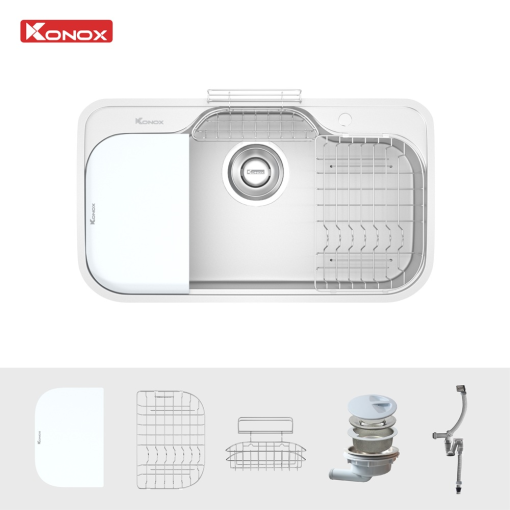 chau rua bat konox tari 9051sm 4 - Chậu rửa bát Konox TARI 9051SM