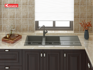chau rua bat livello grey voi rua bat artan grey 31 800x600 1 1 - Granite sink Livello 1160 GreySiphon, giá úp bát inox KONOX