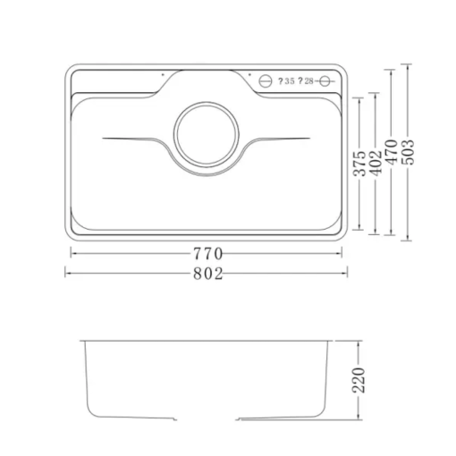 chau rua bat nobinox liken nl725d 5 - Chậu rửa bát NoBiNox LIKEN NL725D