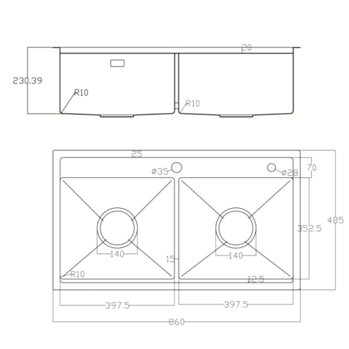 chau rua bat nobinox lumia nj508d 6 - Chậu rửa bát NoBiNox LUMIA NJ508D