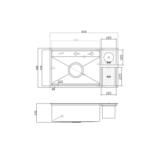 chau rua bat nobinox lumia nj510b 10 - Chậu rửa bát NoBiNox LUMIA NJ510B