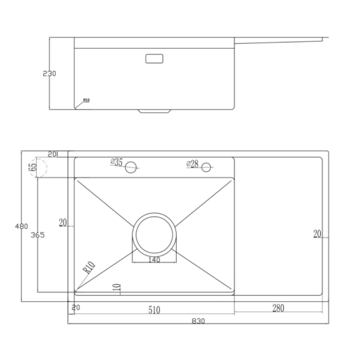 chau rua bat nobinox lumia nj558b 5 - Chậu rửa bát NoBiNox LUMIA NJ558B