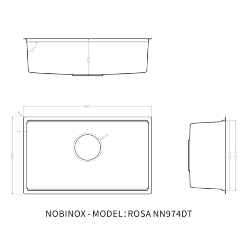 chau rua bat nobinox rosa nn974dt 8 - Chậu rửa bát NoBiNox ROSA NN974DT