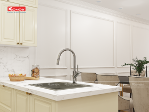 chau rua bat ruvita grey voi rua bat ponte nickel 3 800x600 1 2 - Granite sink Ruvita 680 GreySiphon, giá úp bát inox KONOX