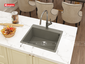 chau rua bat ruvita grey voi rua bat ponte nickel 34 800x600 1 1 - Granite sink Ruvita 680 GreySiphon, giá úp bát inox KONOX
