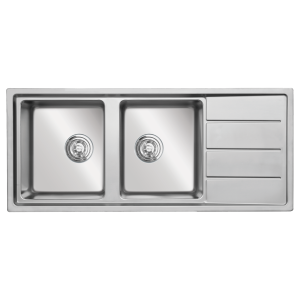 Turkey sink Beta 1160 – Bàn phải Siphon, giá úp bát inox KONOX