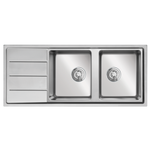 Turkey sink Beta 1160 – Bàn trái Siphon, giá úp bát inox KONOX