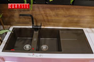 chau rua carysil enc1 mau cafe 3 - Chậu rửa Carysil ENC1 màu Cafe