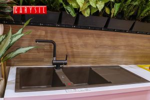 chau rua carysil enc1 mau cafe 4 - Chậu rửa Carysil ENC1 màu Cafe