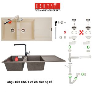 chau rua carysil enc1 mau champagne 4 - Chậu rửa Carysil ENC1 màu Champagne
