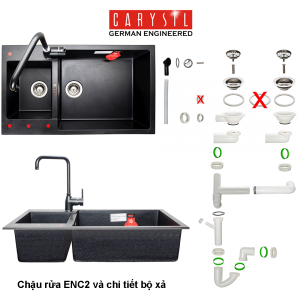chau rua carysil enc2 mau nera 2 - Chậu rửa Carysil ENC2 màu Nera