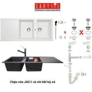 chau rua carysil jac1 mau arena 2 1 - Chậu rửa Carysil JAC1 màu Arena