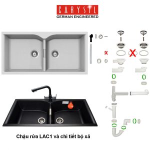 chau rua carysil lac1 mau arena 1 - Chậu rửa Carysil LAC1 màu Arena