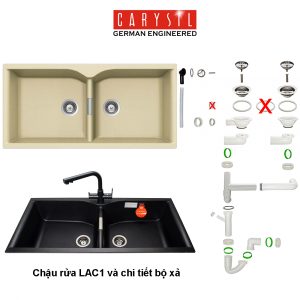 chau rua carysil lac1 mau champagne 1 - Chậu rửa Carysil LAC1 màu Champagne