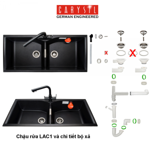 chau rua carysil lac1 mau nera 1 - Chậu rửa Carysil LAC1 màu Nera