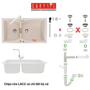 chau rua carysil lac2 mau cornflakes 3 - Chậu rửa Carysil LAC2 màu Cornflakes