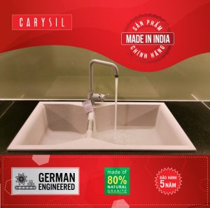 chau rua carysil lac2 mau cornflakes2 - Chậu rửa Carysil LAC2 màu Cornflakes