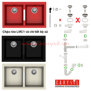 chau rua carysil lmc1 mau nera6 1 - Chậu rửa Carysil LMC1 màu Montana