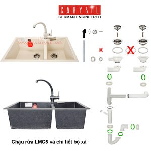 chau rua carysil lmc5 champagne 2 - Chậu rửa Carysil LMC5 màu Champagne