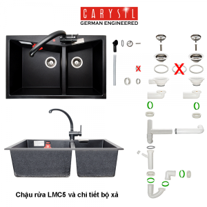 chau rua carysil lmc5 mau nera 2 - Chậu rửa Carysil LMC5 màu Nera