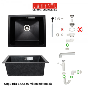 chau rua carysil saa1 mau nera 2 - Chậu rửa Carysil SAA1 màu Nera