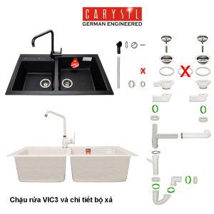 chau rua carysil vic3 mau nera 2 - Chậu rửa Carysil VIC3 màu Nera
