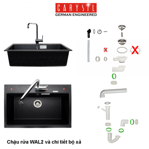 chau rua carysil wal2 mau nera 2 - Chậu rửa Carysil WAL2 màu Nera