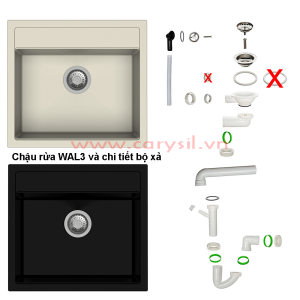 chau rua carysil wal3 mau nera 1 - Chậu rửa Carysil WAL3 màu Nera