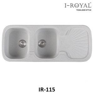 CHẬU RỬA CHÉN I-ROYAL 2 HỘC 1 CÁNH ĐÁ NHÂN TẠO IR-115