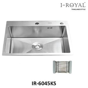 CHẬU RỬA CHÉN I-ROYAL 6045 1 HỘC INOX 304 ĐÚC KHÔNG SƠN IR-6045KS