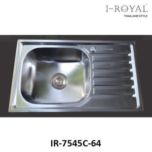 CHẬU RỬA CHÉN I-ROYAL 7545 1 HỘC INOX 304 DẬP IR-7545C-64