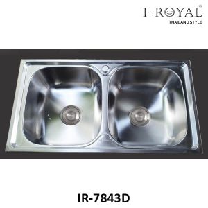 CHẬU RỬA CHÉN I-ROYAL 7843 2 HỘC INOX 304 DẬP IR-7843D