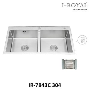 CHẬU RỬA CHÉN I-ROYAL 7843 2 HỘC CÂN INOX 304 ĐÚC IR-7843C 304
