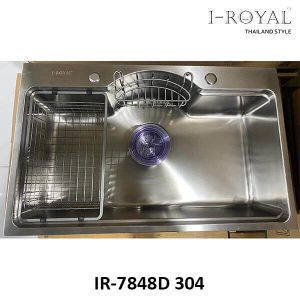 CHẬU RỬA CHÉN I-ROYAL 7848 1 HỘC INOX 304 DẬP IR-7848D 304