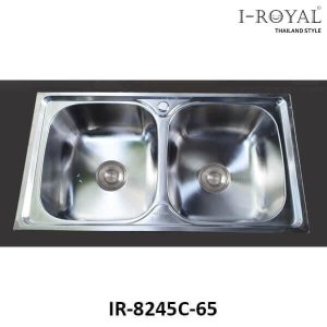 CHẬU RỬA CHÉN I-ROYAL 8245 2 HỘC INOX 304 DẬP IR-8245C-65