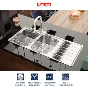 chau rua konox artusi ks11650 1d 1 - Chậu rửa Konox Artusi KS11650 1D - Bàn phải