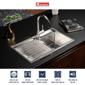 chau rua konox kn7847do 13 - Chậu rửa Konox KN7847DO