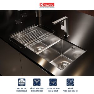 chau rua konox kn8144du 2 - Chậu rửa Konox KN8144DU