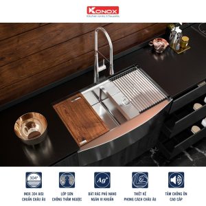 chau rua konox kn8450da 12 - Chậu rửa Konox KN8450DA